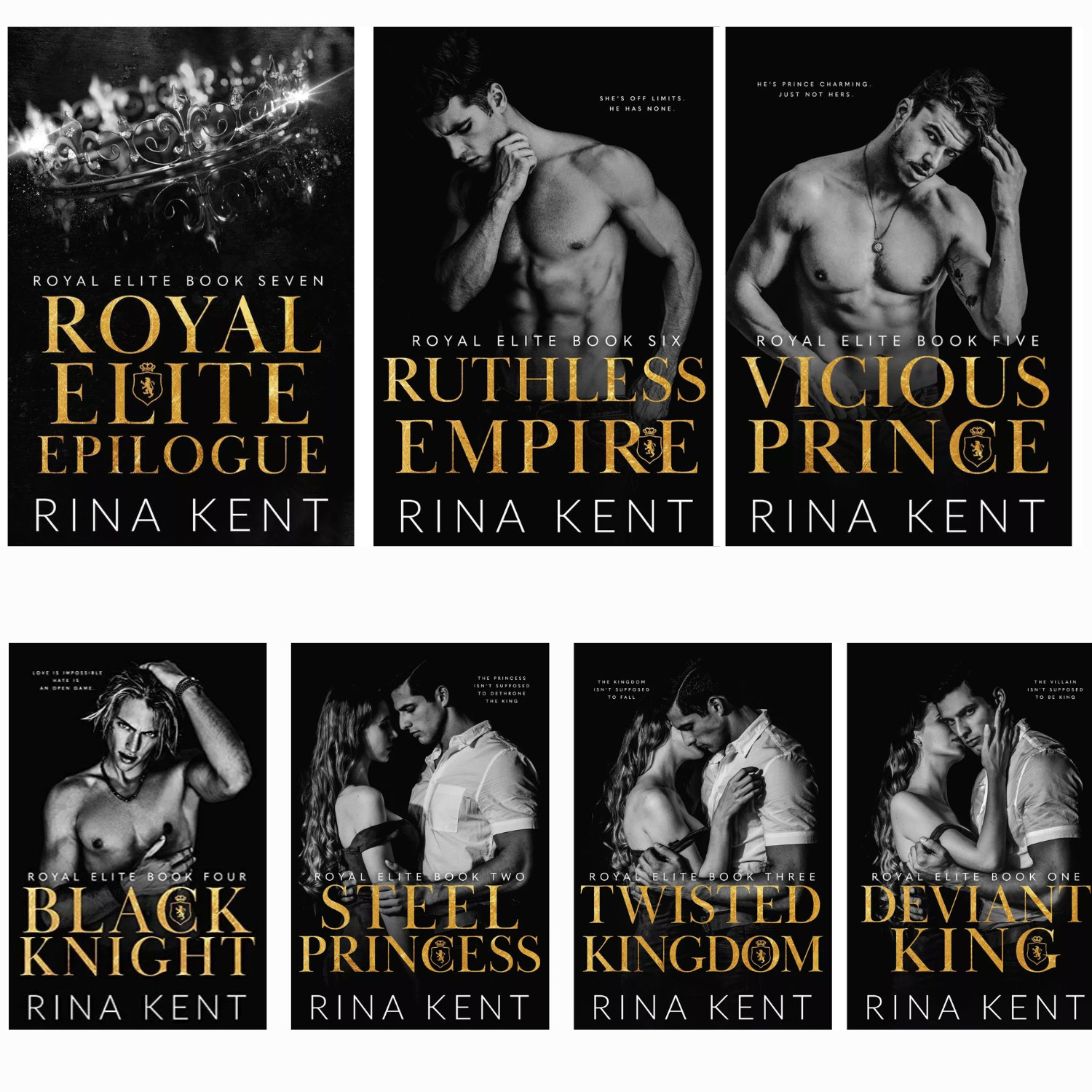 Royal Elite Series by Rina Kent – Complete Set 7-Books Sealed