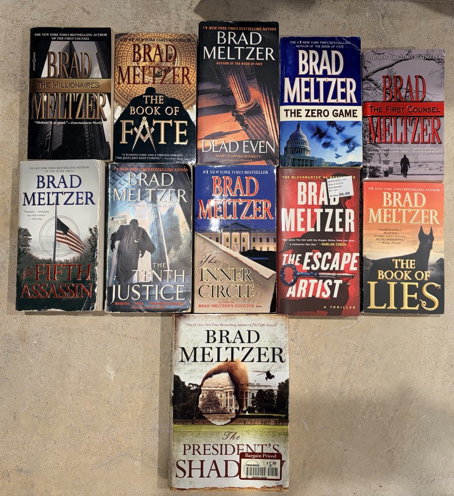 Brad Meltzer 11 Book Lot (Hardcover And Paperback)