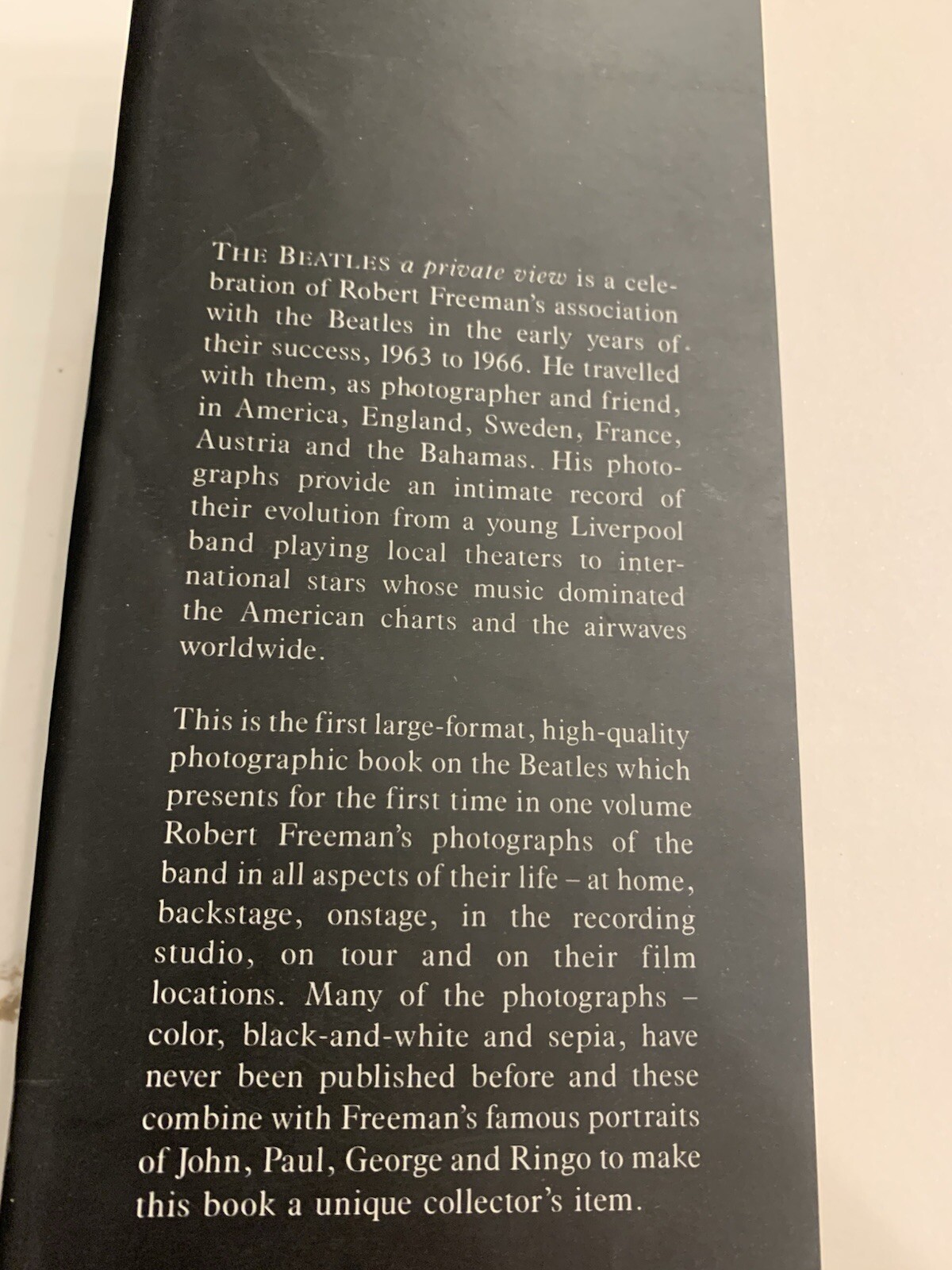 The Beatles A Private View Hardcover Book by Freeman, Robert 13.5”