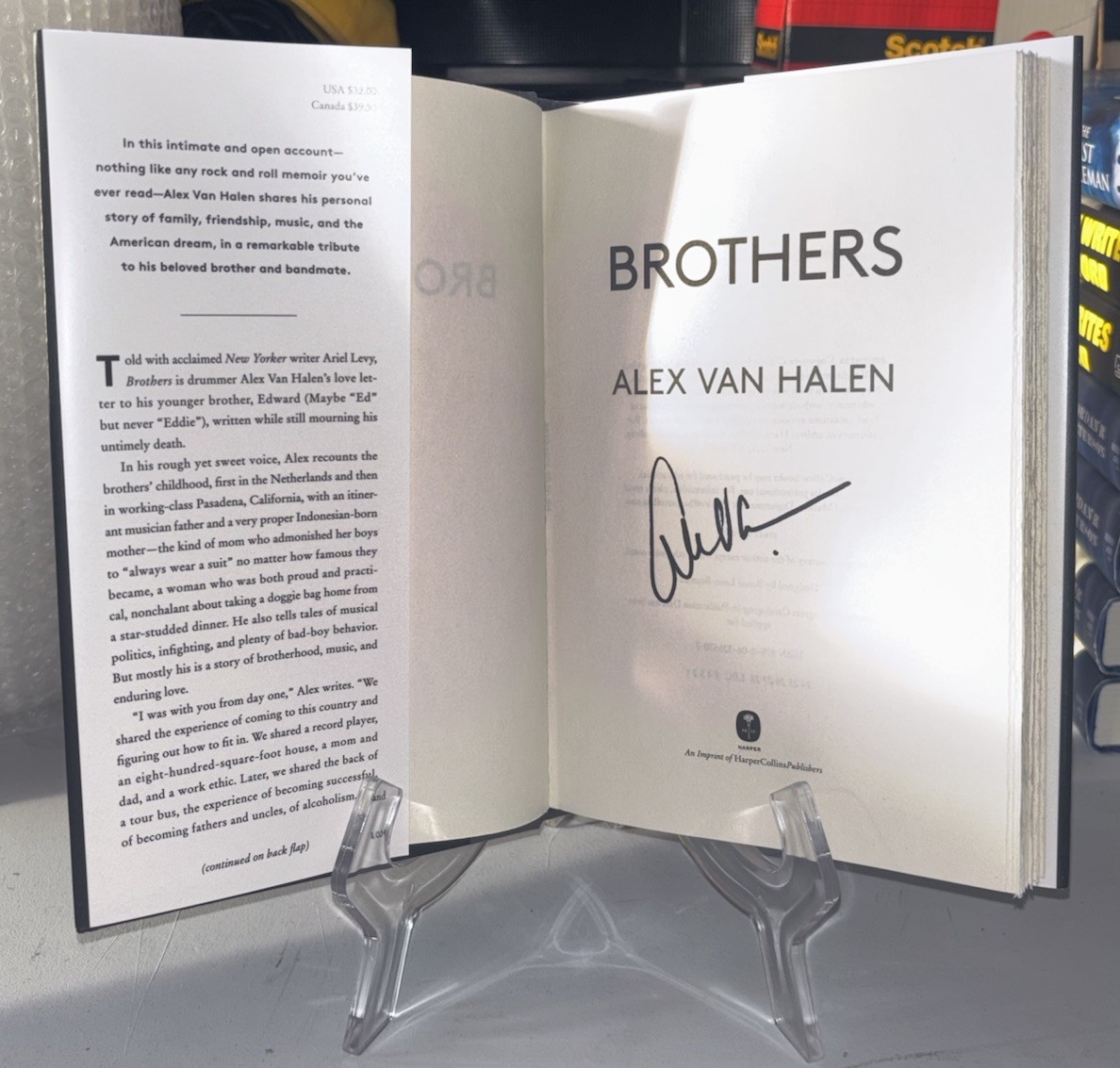 BROTHERS ALEX VAN HALEN SIGNED AUTOGRAPHED NEW BOOK SIGNED TITLE PAGE RARE #7