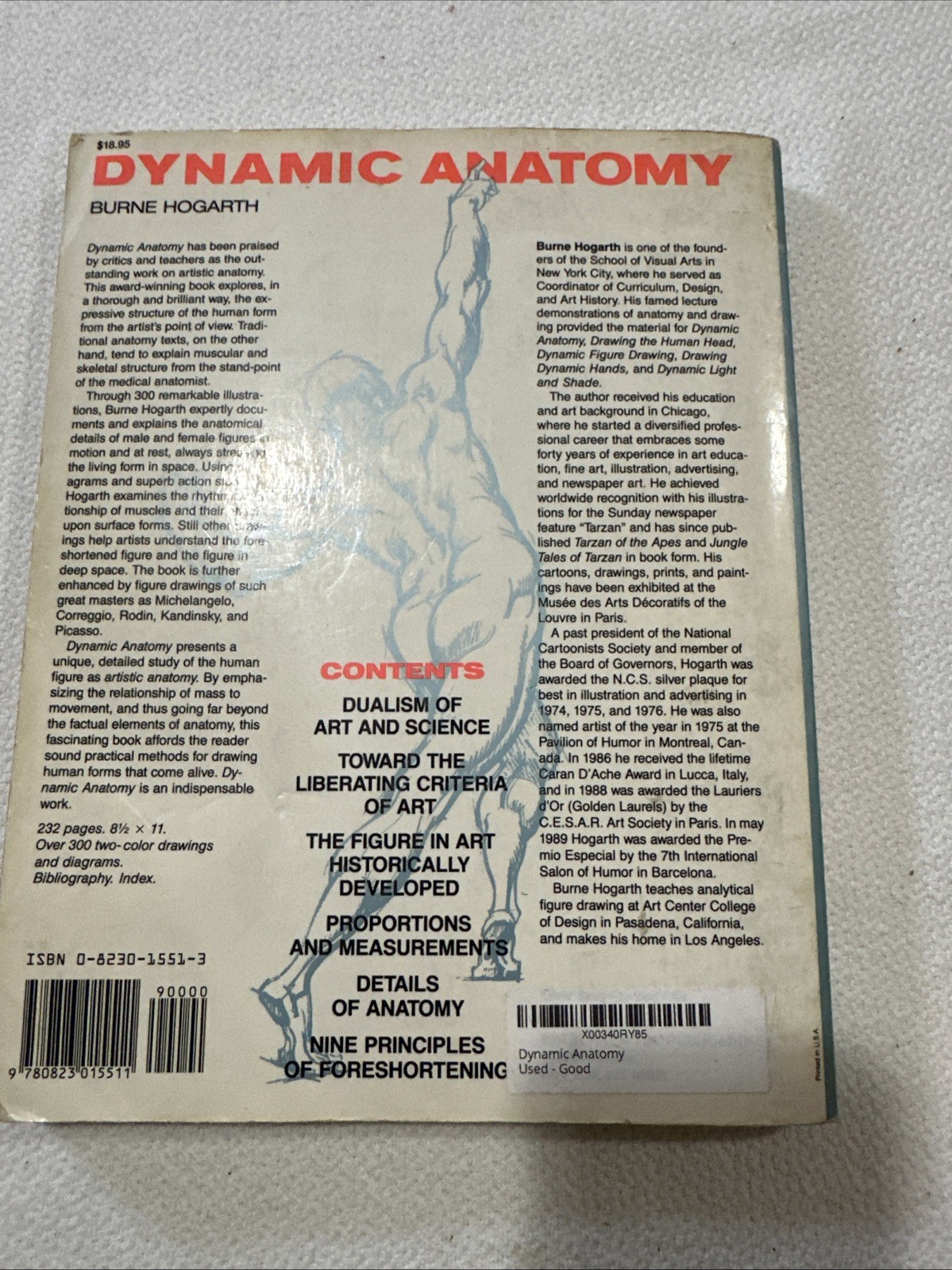 Dynamic Anatomy by Burne Hogarth (1990, Trade Paperback)