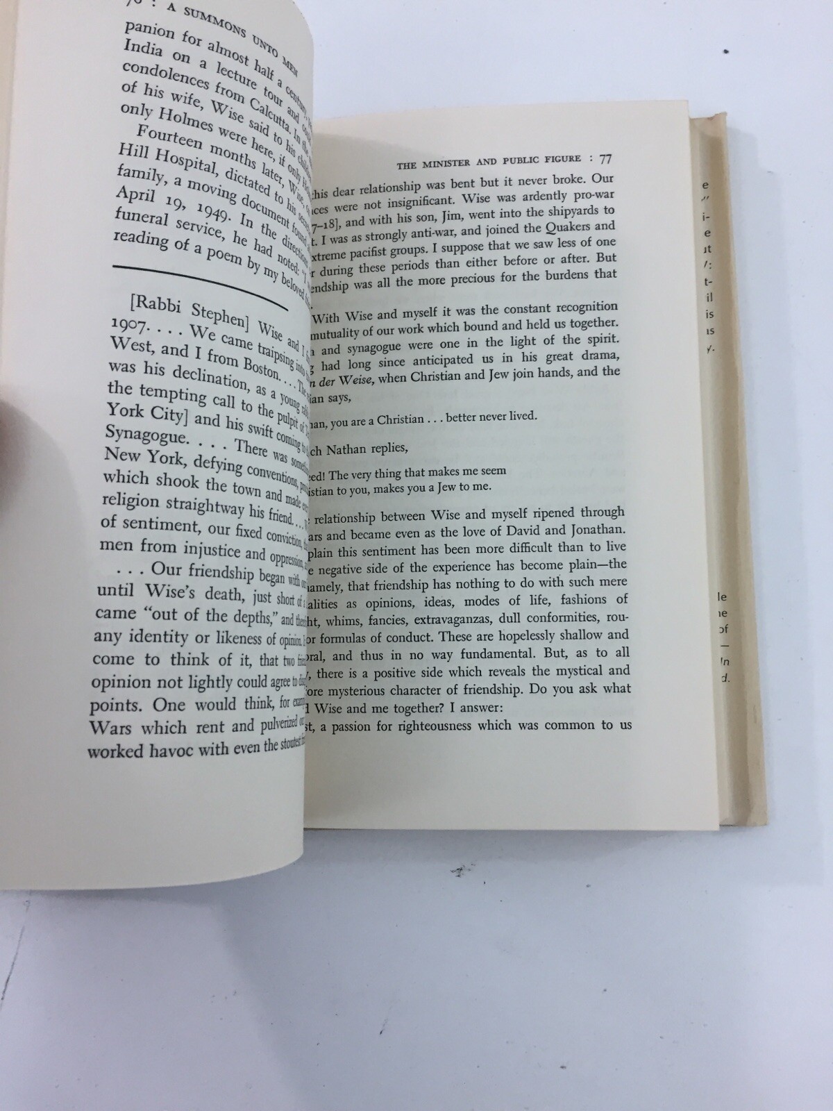 Summons into Men – John Haynes Holmes (1971, Hardcover, Dust Jacket, 1st Edition