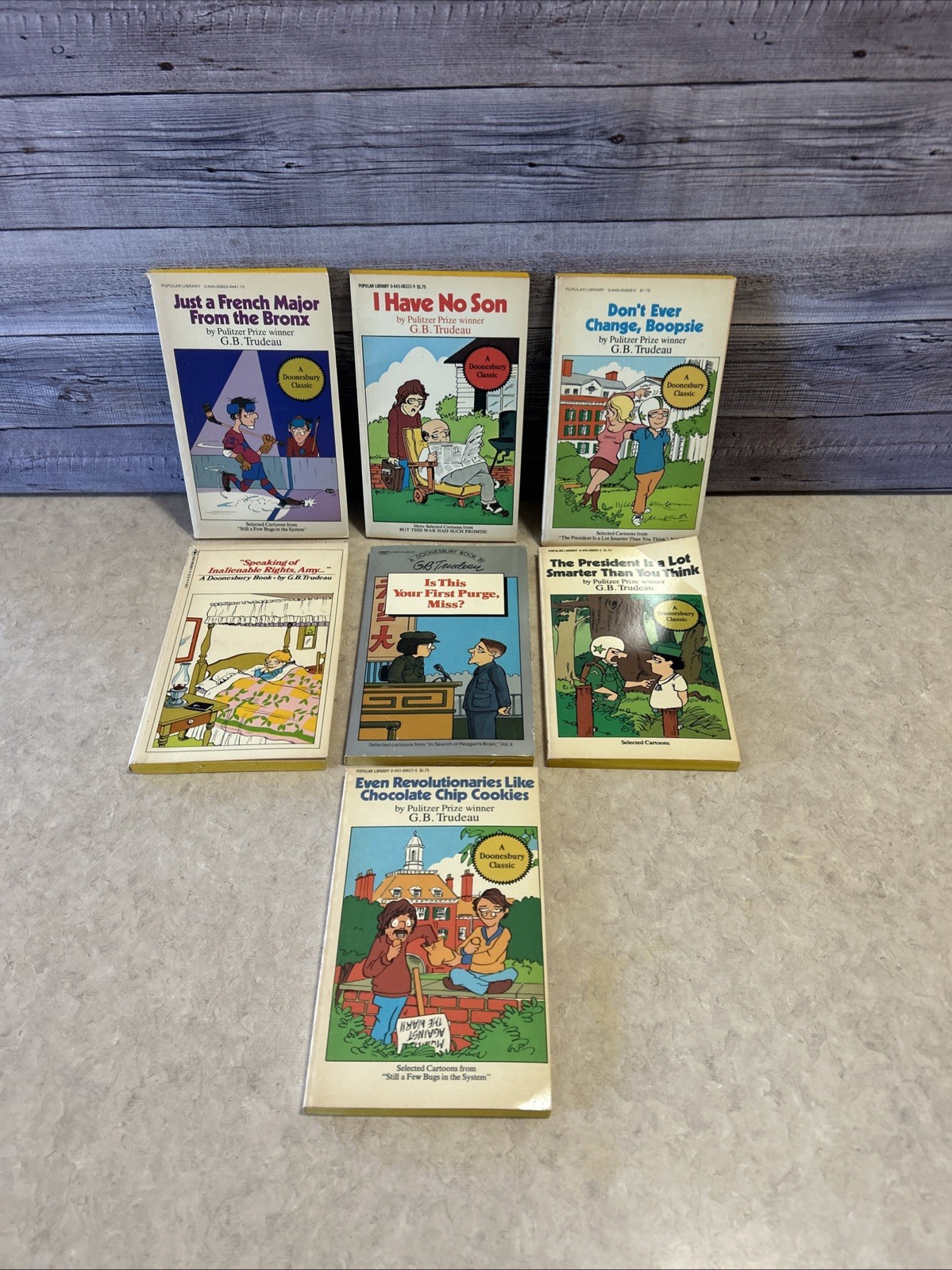 DOONESBURY PAPERBACKS G. B. Trudeau Lot of 7 1970s 1980s