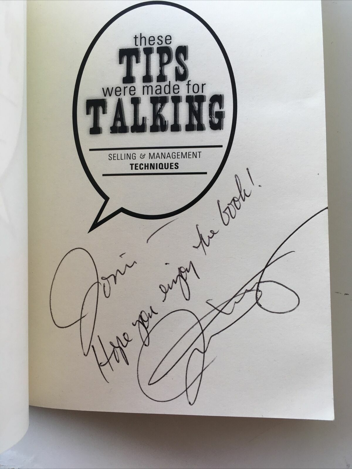 These Tips Were Made for Talking Selling Management Jim Thompson SIGNED Copy