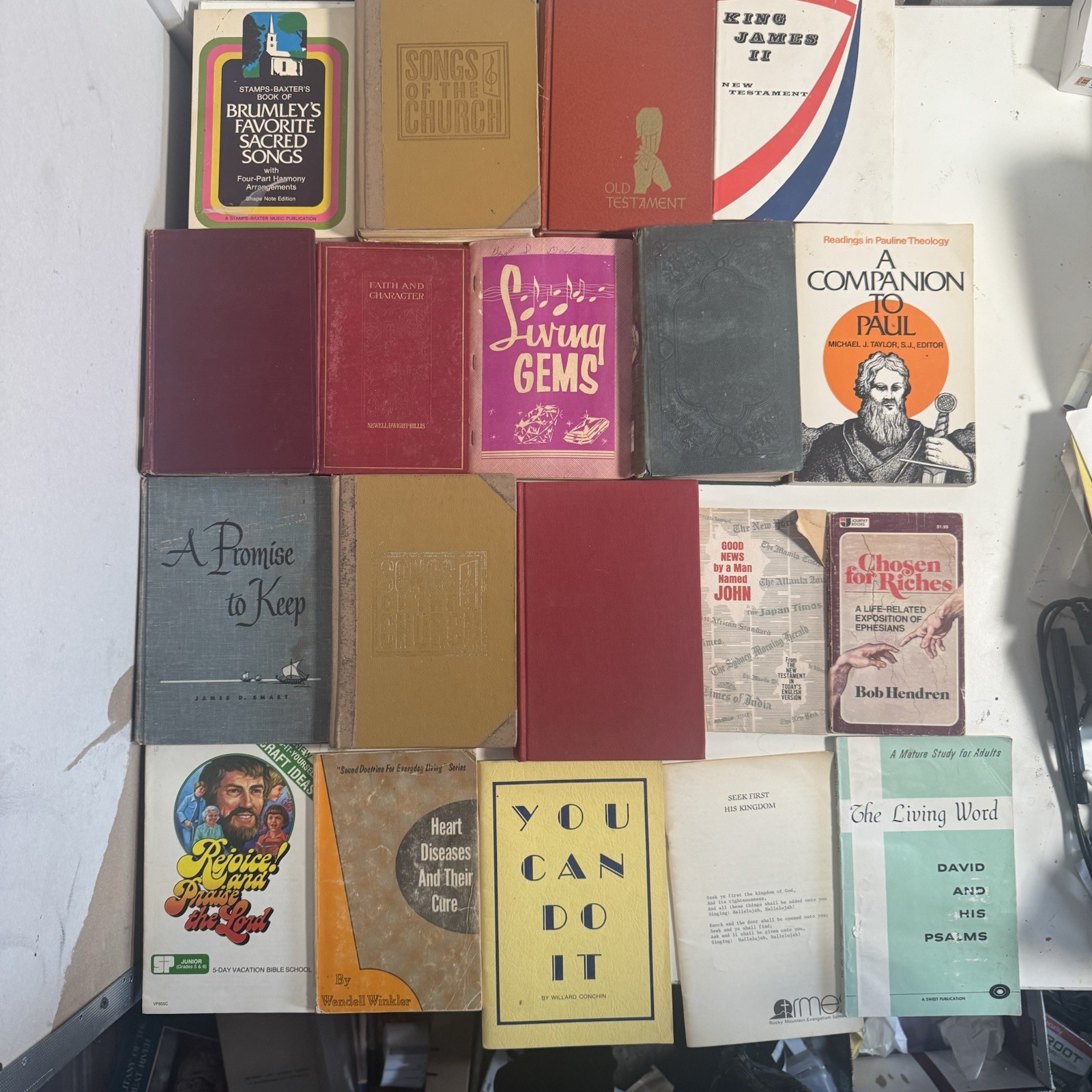 Lot of 21 Vintage Religious Christian Books Hymnals Bible Theology Devotional