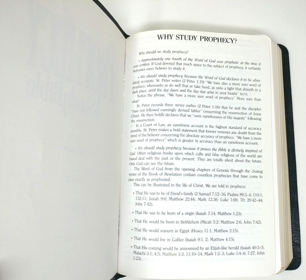 NKJV Prophecy Study Bible John Hagee Black Bonded Leather 1997 Thomas Nelson VG