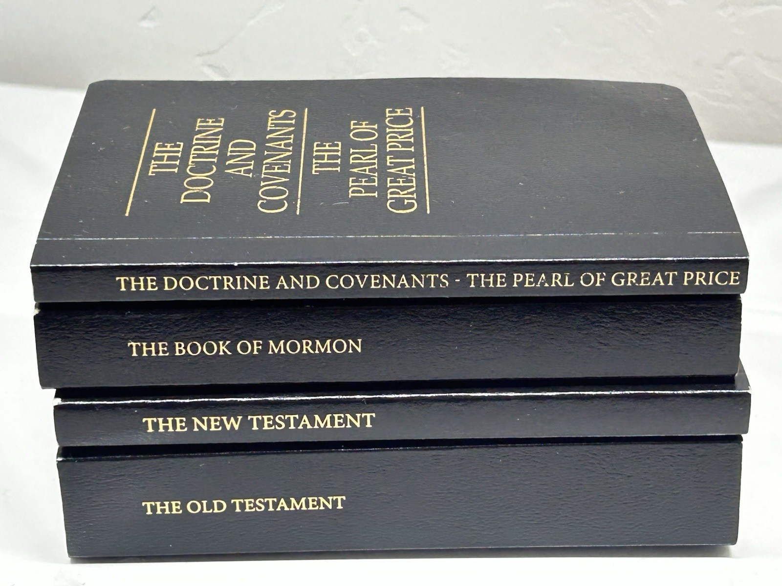 4 LDS Pocket Mini Military Scriptures Book Mormon Bible D&C Pearl Gospel 5×3.5