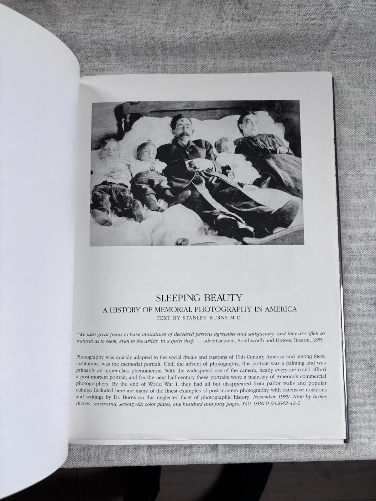 Stanley B. Burns Sleeping Beauty Memorial Photography Hardcover 1990 First Ed