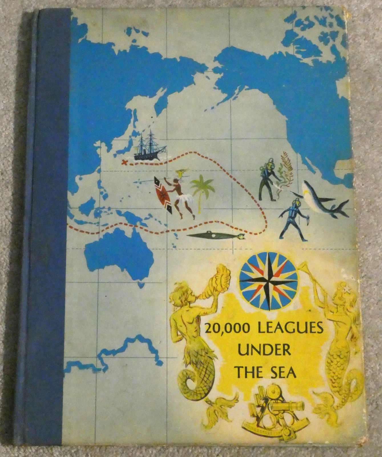 Jules Verne 20,000 Leagues Under The Sea Hardcover Book 1958 Darlene Geis