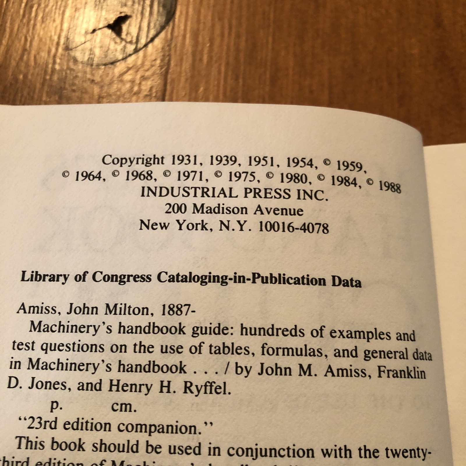 Machinery’s Handbook Guide 23 Revised Edition 1988