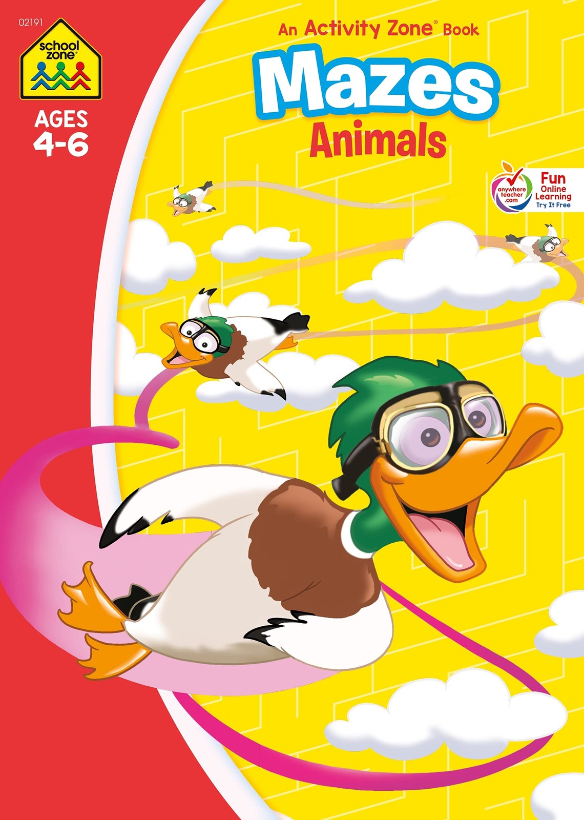 School Zone – Mazes Animals Workbook – Ages 4 to 6, Preschool, Kindergarten,…