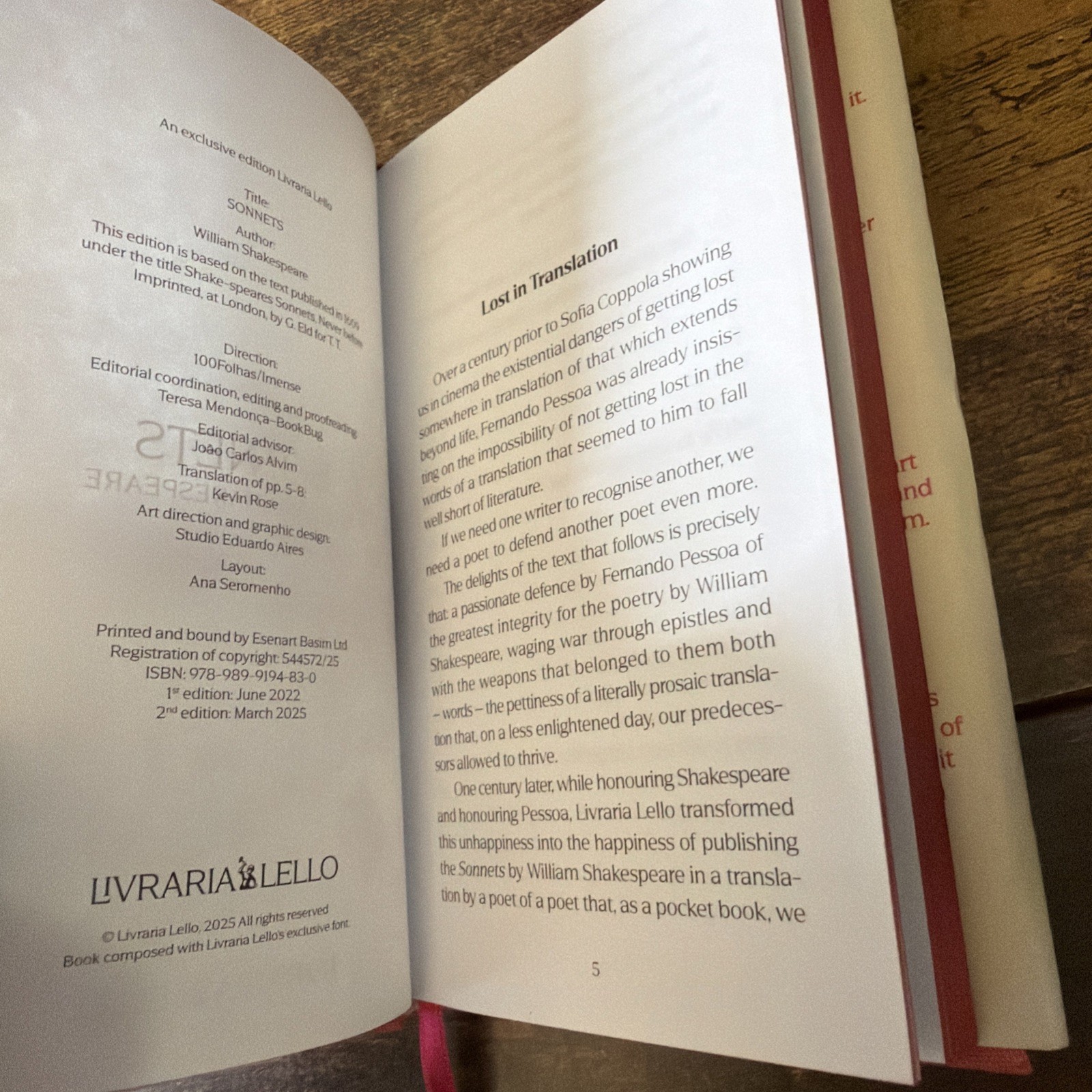 William Shakespeare Sonnets by Livraria Lello (Hardcover, 2025) Pocket Sized