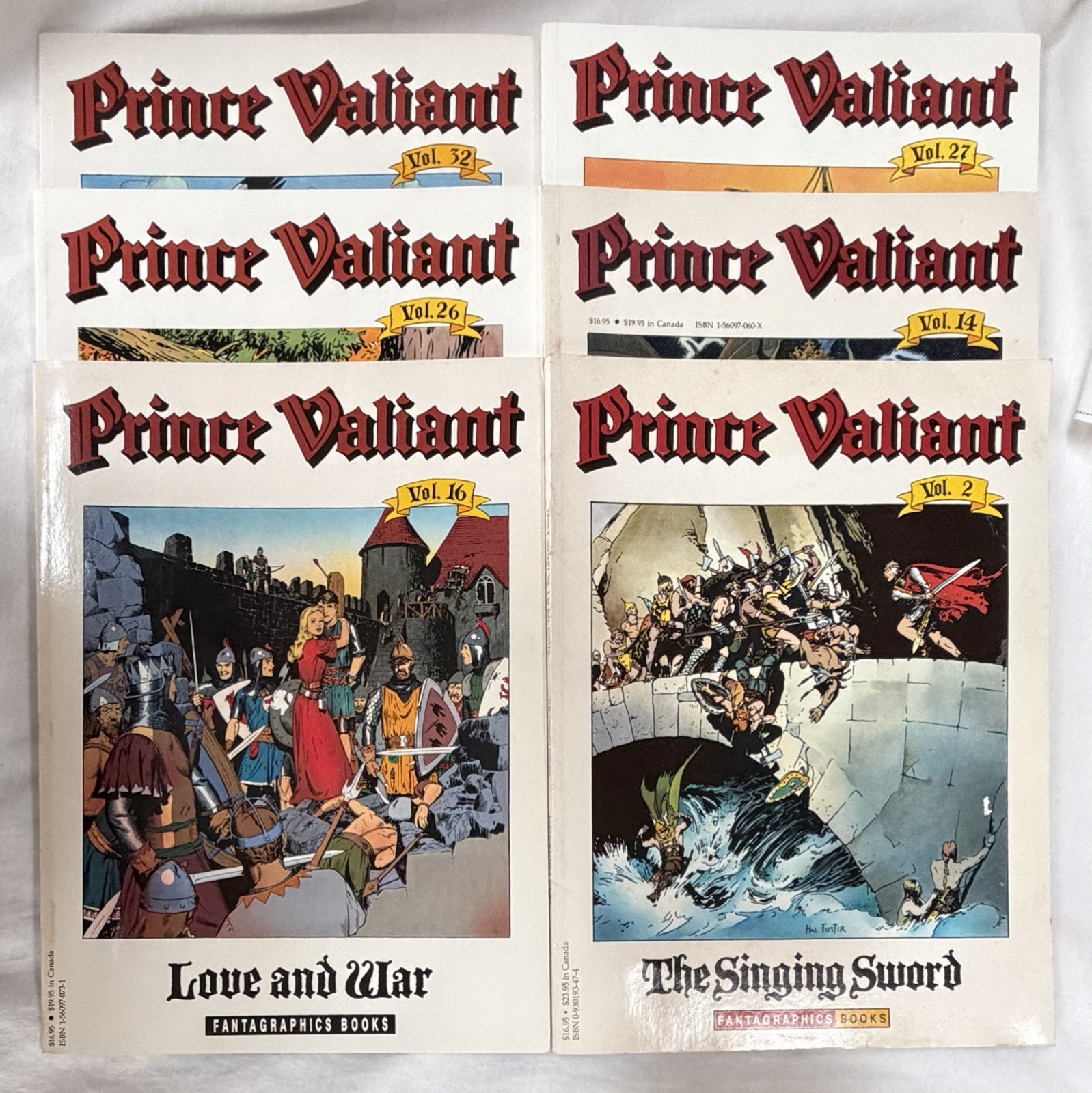 Prince Valiant by Hal Foster Lot 6 Fantagraphics Books PB Vol 2 14 16 26 27 32