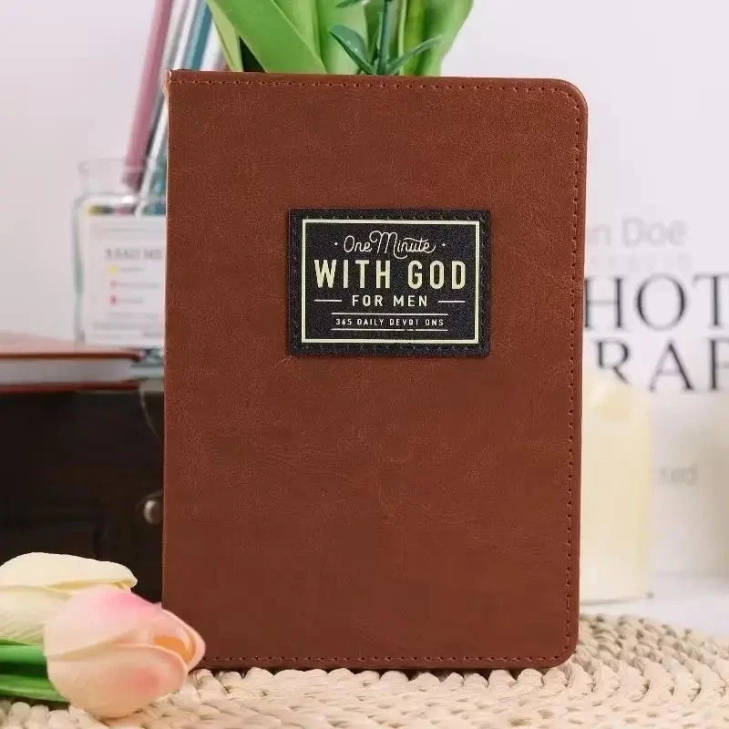 One Minute with God for Men – 365 Devotions (Brown Faux Leather) Fast ship