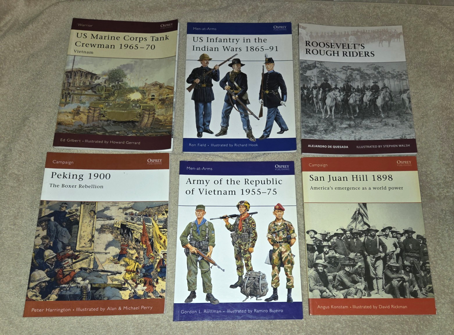 6 Mixed Osprey Military Publishing War P/B Books -US Marine Corps – US Infantry
