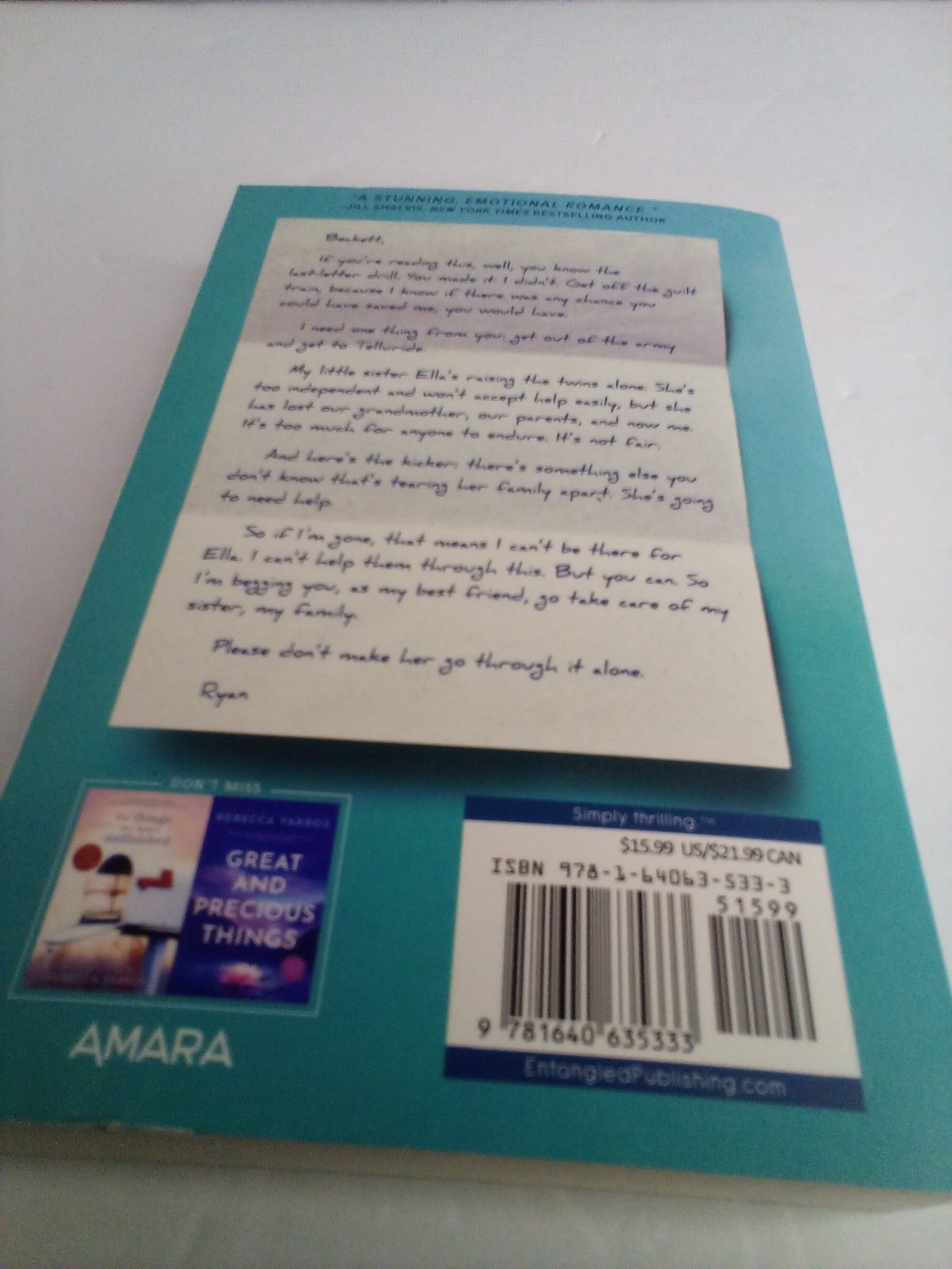 The Last Letter Paperback Rebecca Yarros