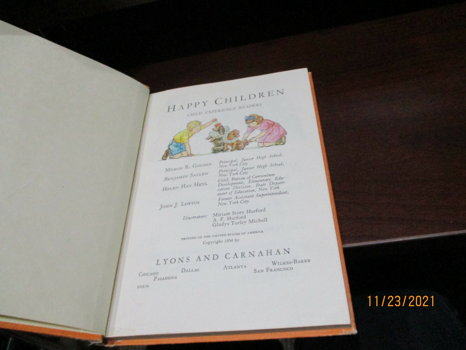 Lyons and Carnahan primer HAPPY CHILDREN 1954 Dick Jane era Hardcover in Good to