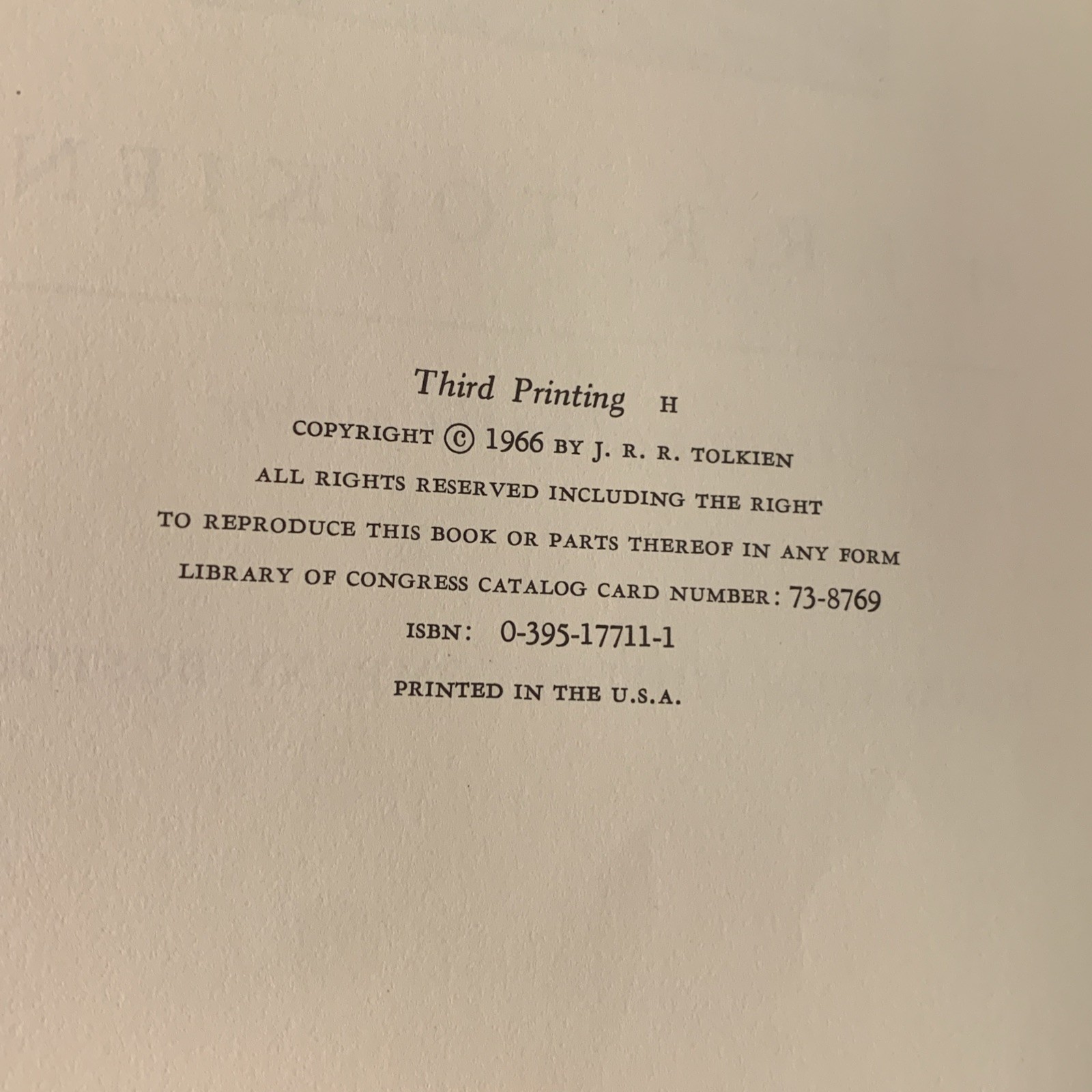 The Hobbit 3rd Printing Collectors Edition 1966 HC Book with Slipcase