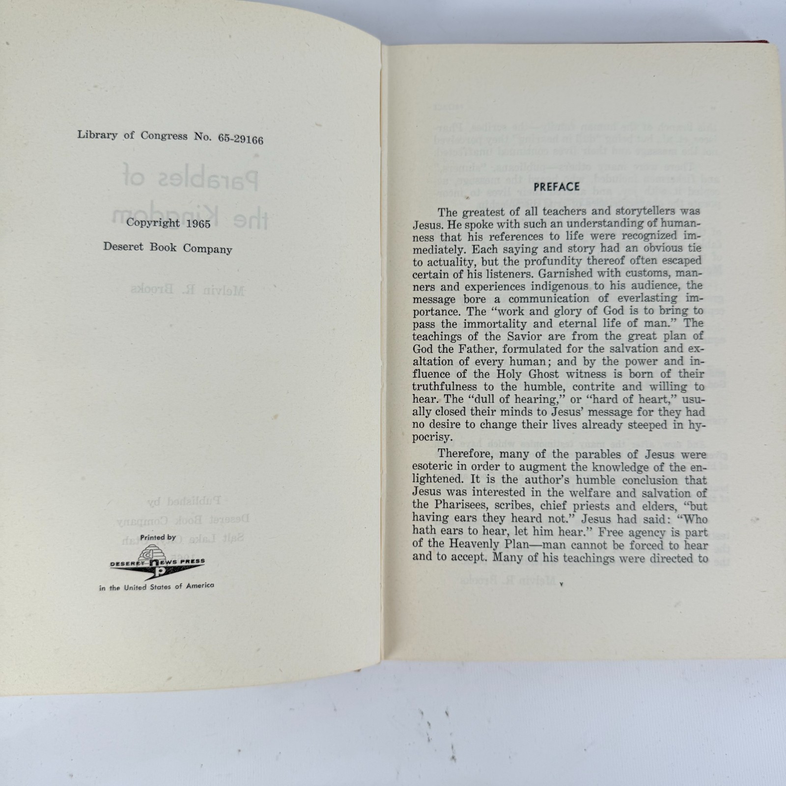 Parables of the Kingdom Melvin Brooks LDS Mormon 1st Ed HC 1965