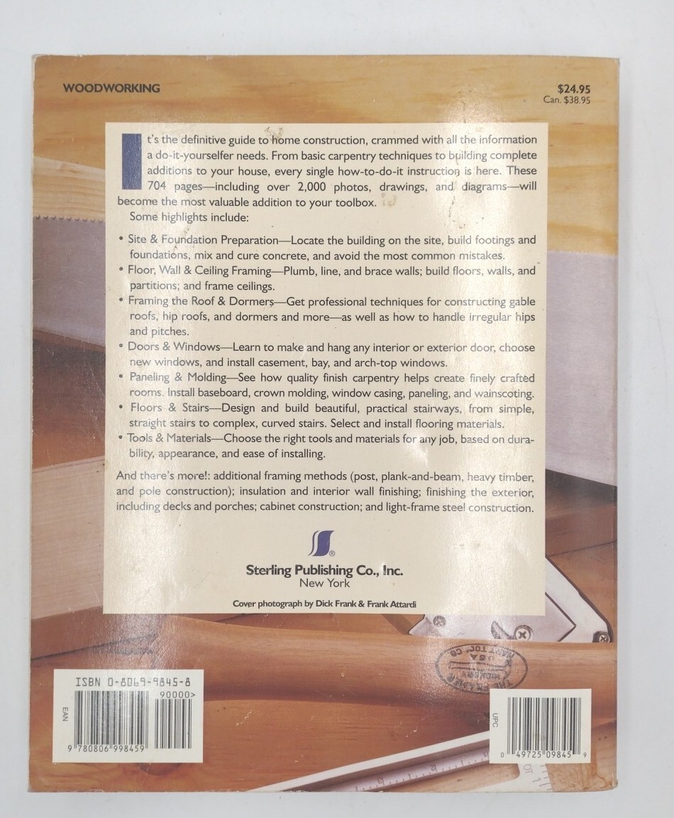 Carpentry & Building Construction Paperback 704 Pages Copyright 1999