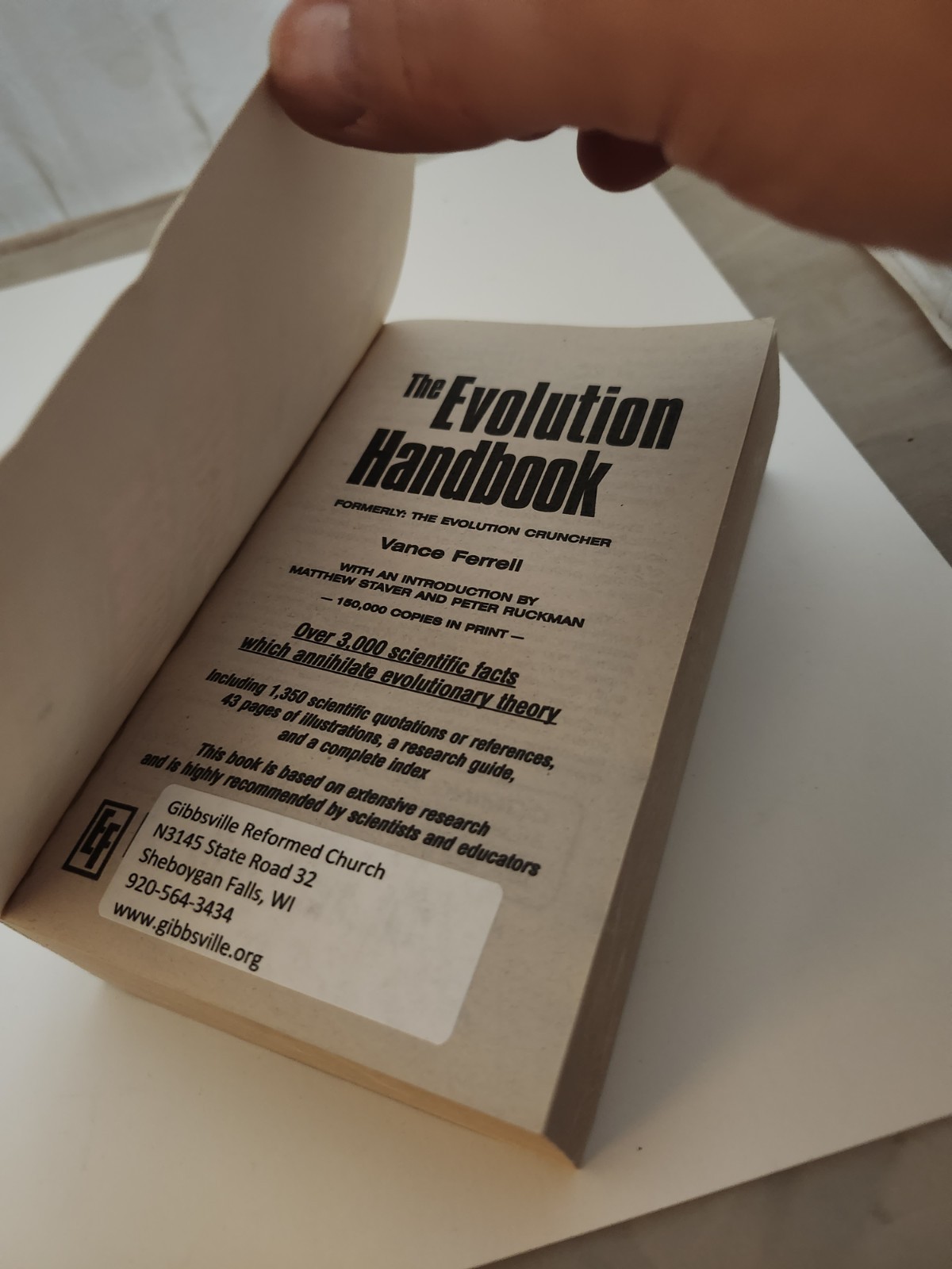 The Evolution Handbook by Vance Ferrell Paperback Book – Science Creation Facts