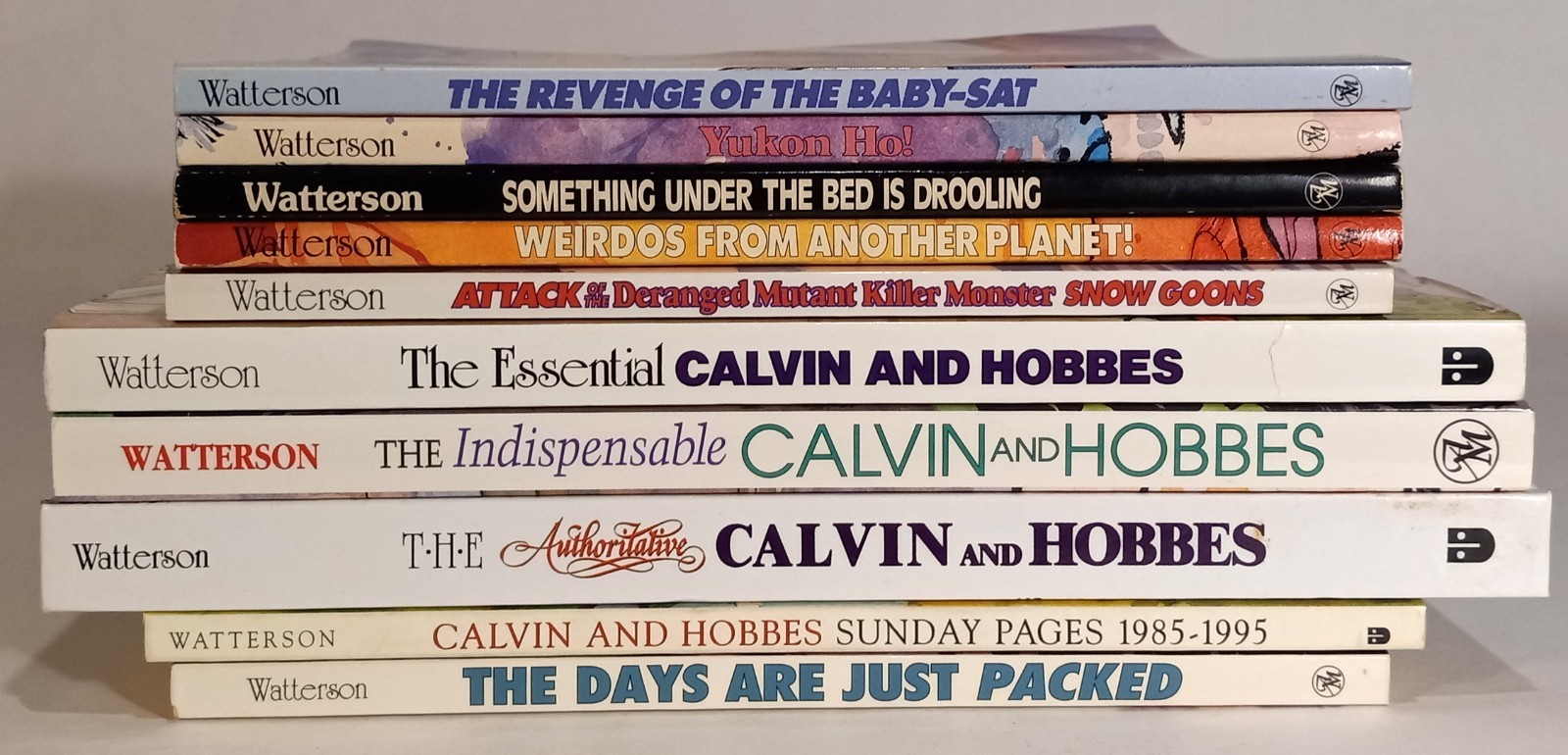 CALVIN AND HOBBES Softcover Book Lot of 10-Bill Watterson-EXCELLENT Condition!