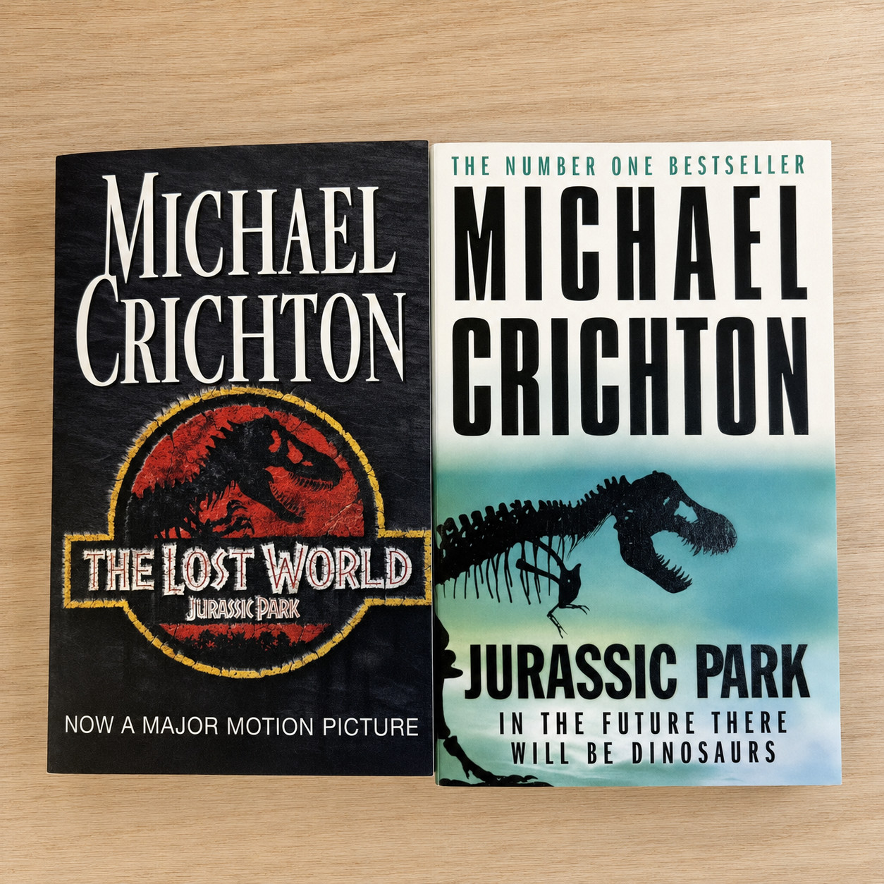 Jurassic Park & The Lost World 2 Book Set Michael Crichton Paperback Bestseller