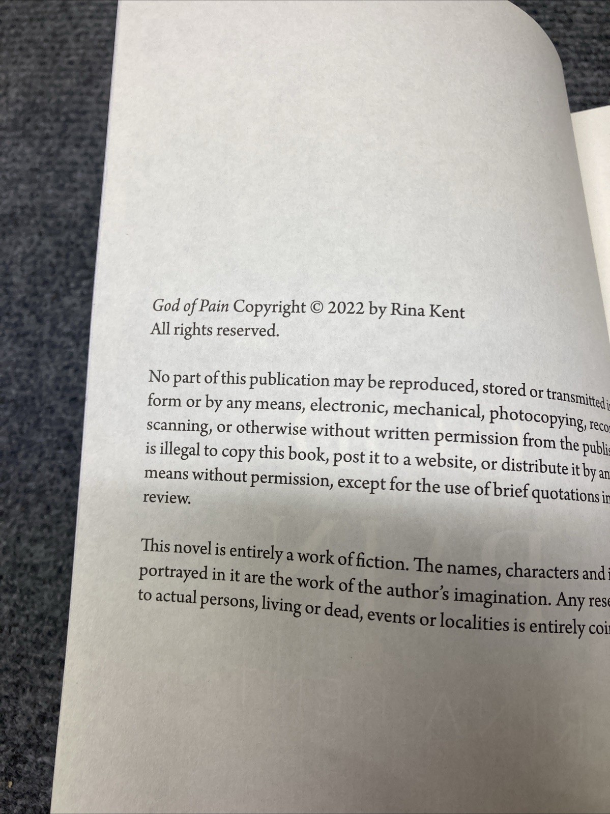 God of Pain : Special Edition Print by Rina Kent (2022, Trade Paperback)