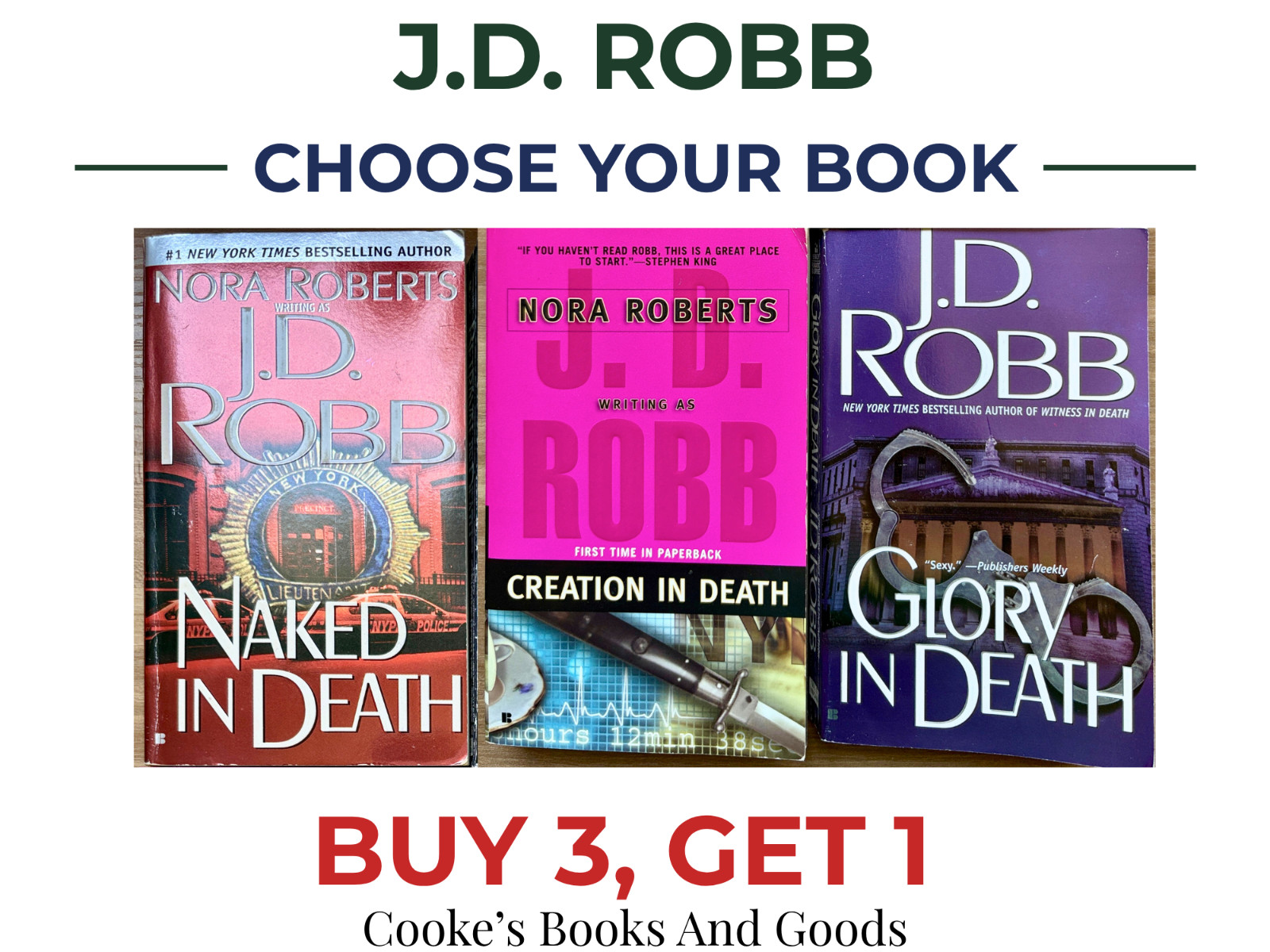 J.D. Robb In Death Books Choose Your Title Paperback Eve Dallas Series Mystery