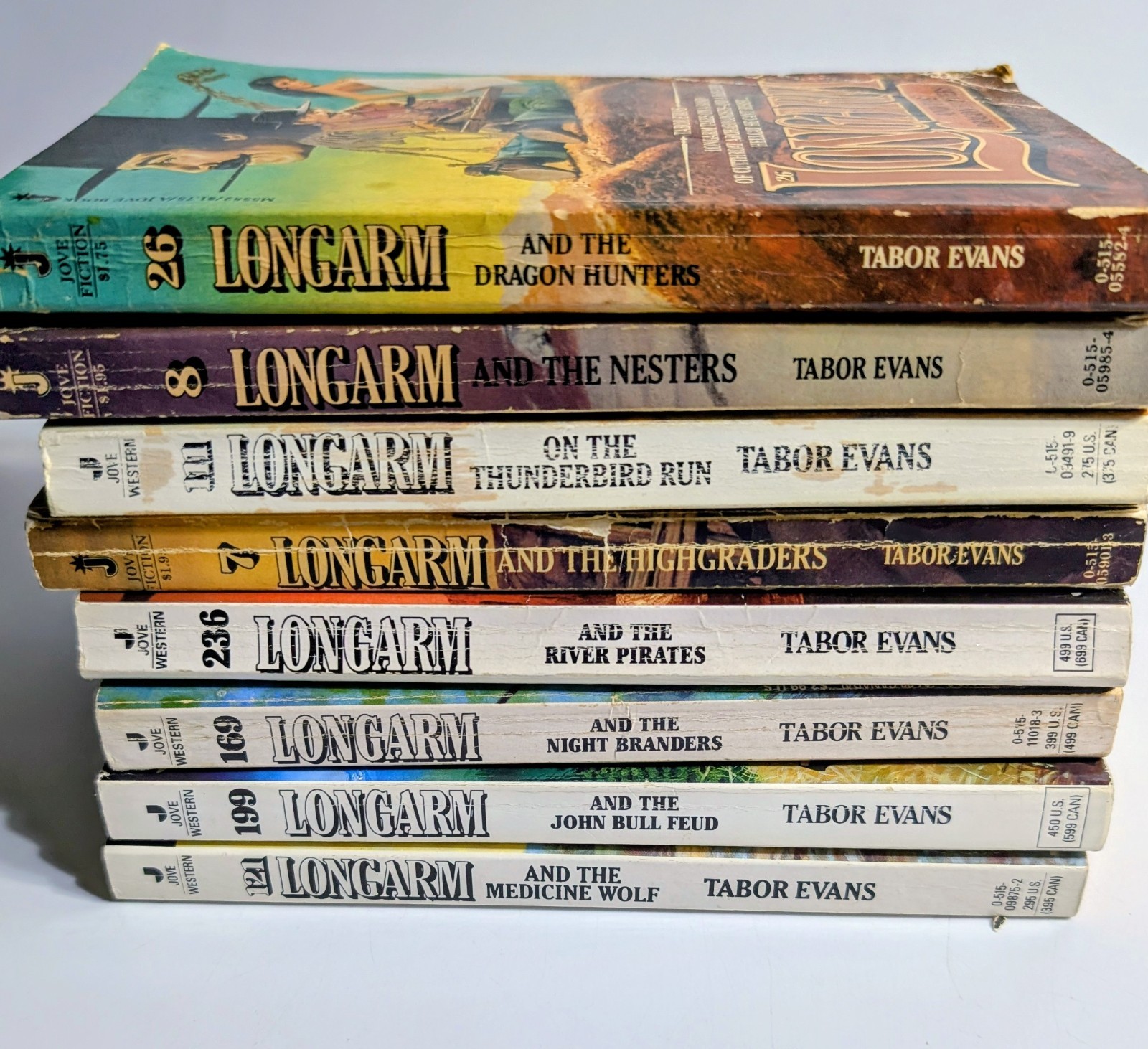 Lot 8 Longarm Series by Tabor Evans Adult Western Books – From the 70’s – 90s