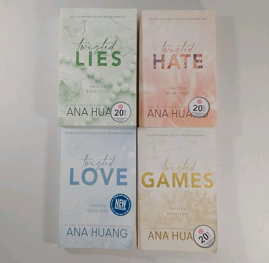 Twisted Series by Ana Huang – 4-Book Set ( Love, Games, Hate, Lies ) Used
