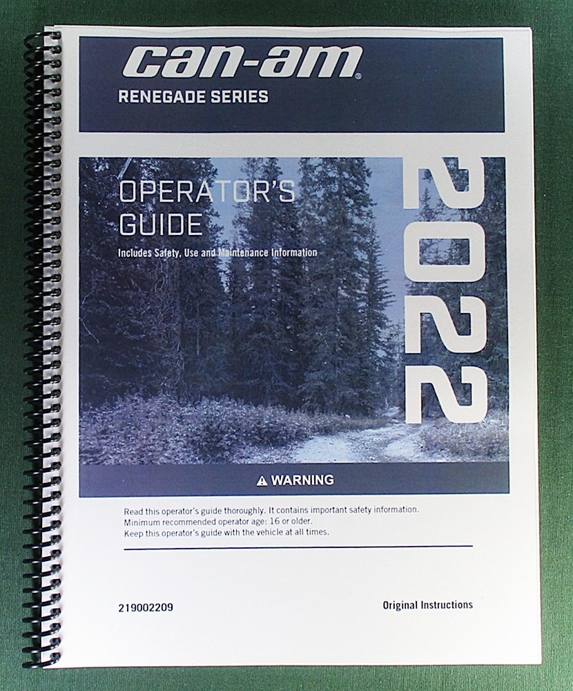 2022 Can-Am Renegade 570 Owner’s Manual: 226 Pages & Protective Covers