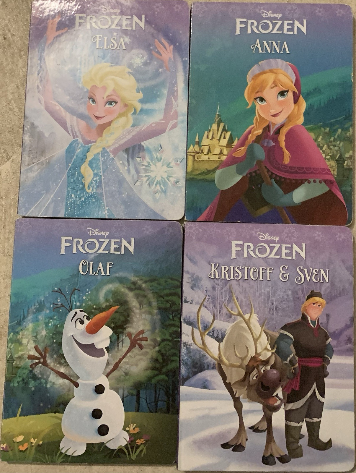 Lot Of 4; Disney’s Frozen Board Books GOOD Random House Kids 1st Edition Set!!!!