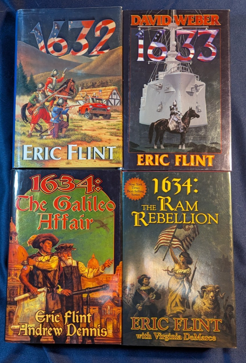 Lot of 4, Ring of Fire Books, Books 1-4 1632-1634, Eric Flint, HC/DJ
