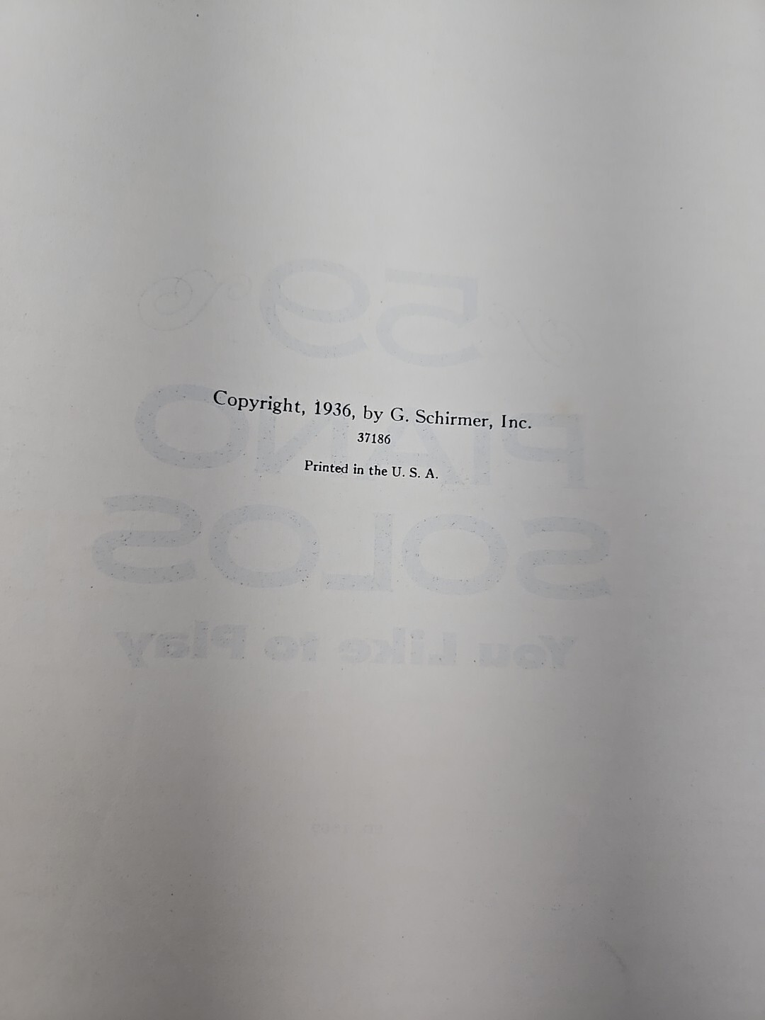 59 Piano Solos You Like to Play (1954) Vintage Sheet Music