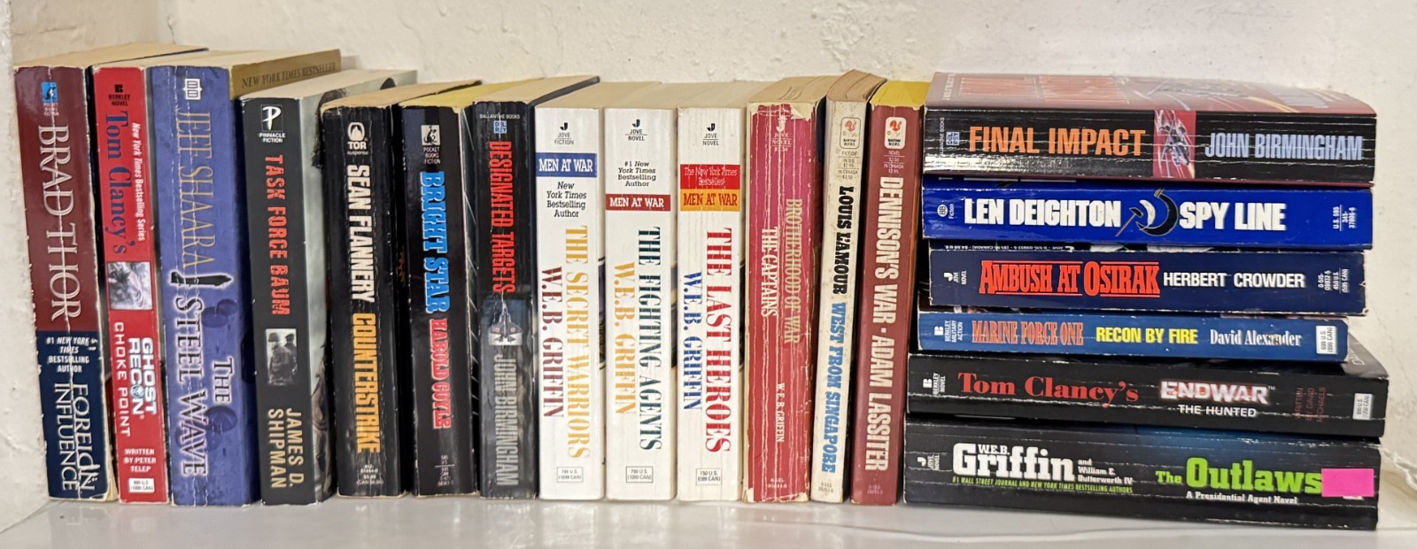Lot Of; 18 Military Fiction Paperback Books