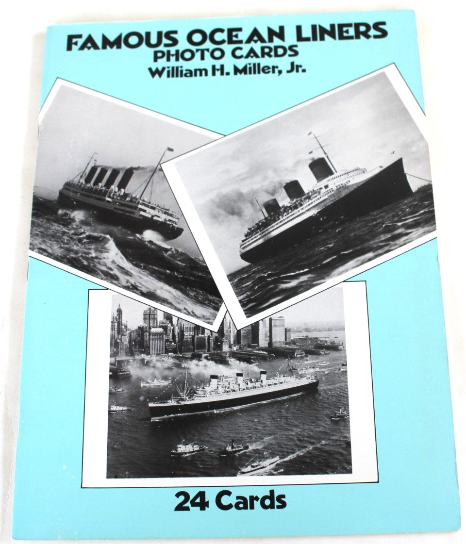 Famous Ocean Liners: A Book of 24 Photo Postcards by William H. Miller Jr.