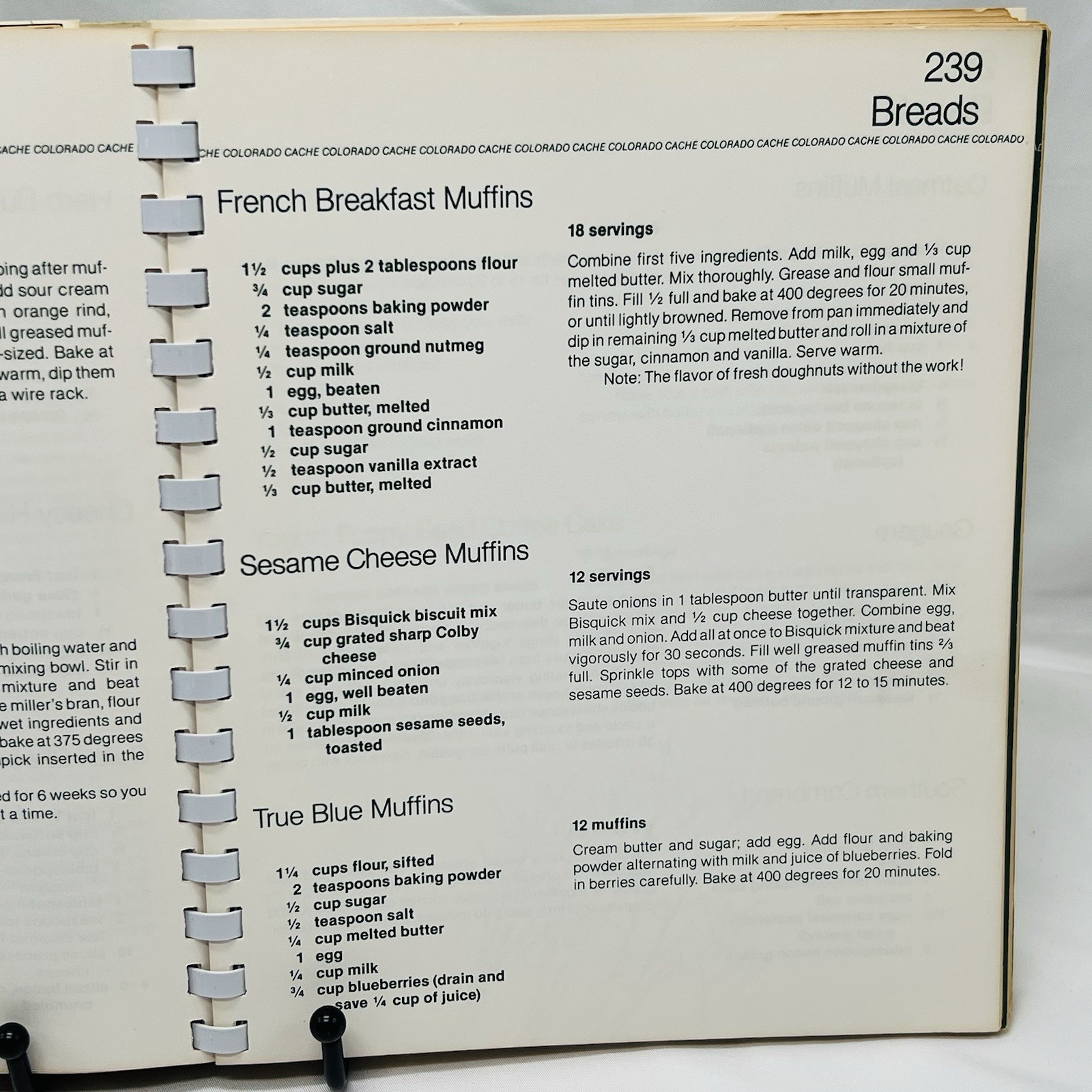 Colorado Cache Cookbook 1978 Junior League of Denver Spiral Bound 430 Pages