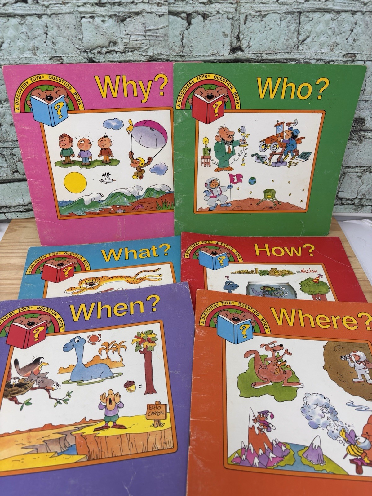Vtg Discovery Toys Question Books Who What When Where Why How Lot Of 6 PB 1985