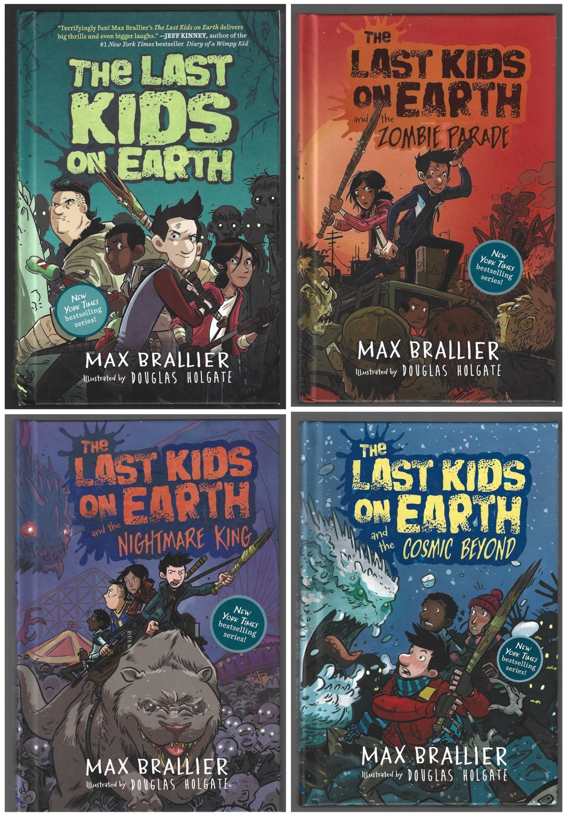 The Last Kids on Earth Series Volumes 1- 4 Brallier & Holgate Graphic Novels HC