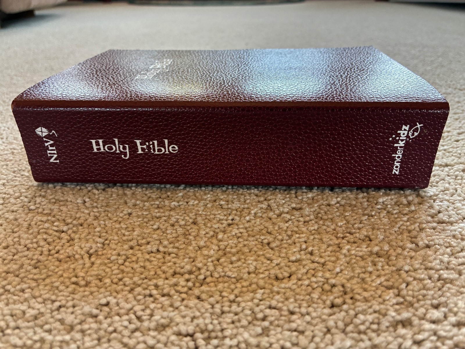 Holy Bible, NIrV maroon pliable leather-like cover, Zonderkidz, 1999, Very Good