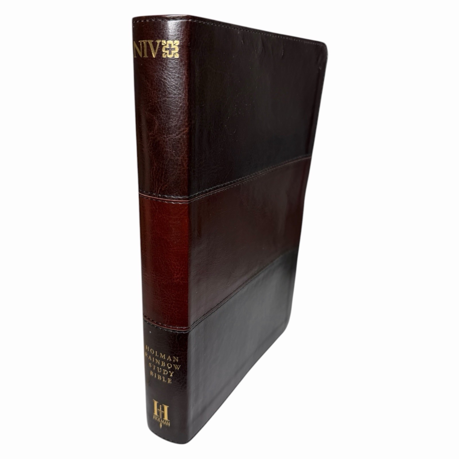 NIV Rainbow Study Bible, Saddle Brown LeatherTouch Holman 2015 Indexed, Clean