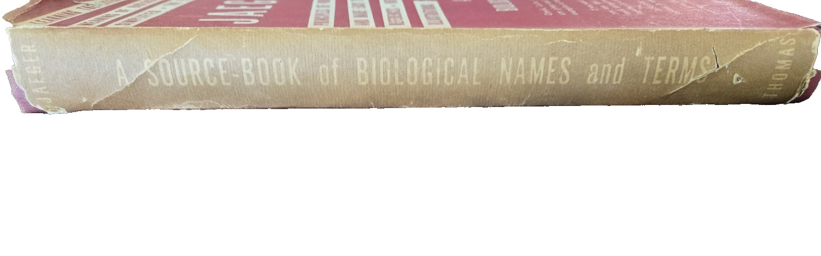 Source-Book of Biological Names & Terms. 2nd ed. 1950 by Edmund C. Jaeger, HC/DJ