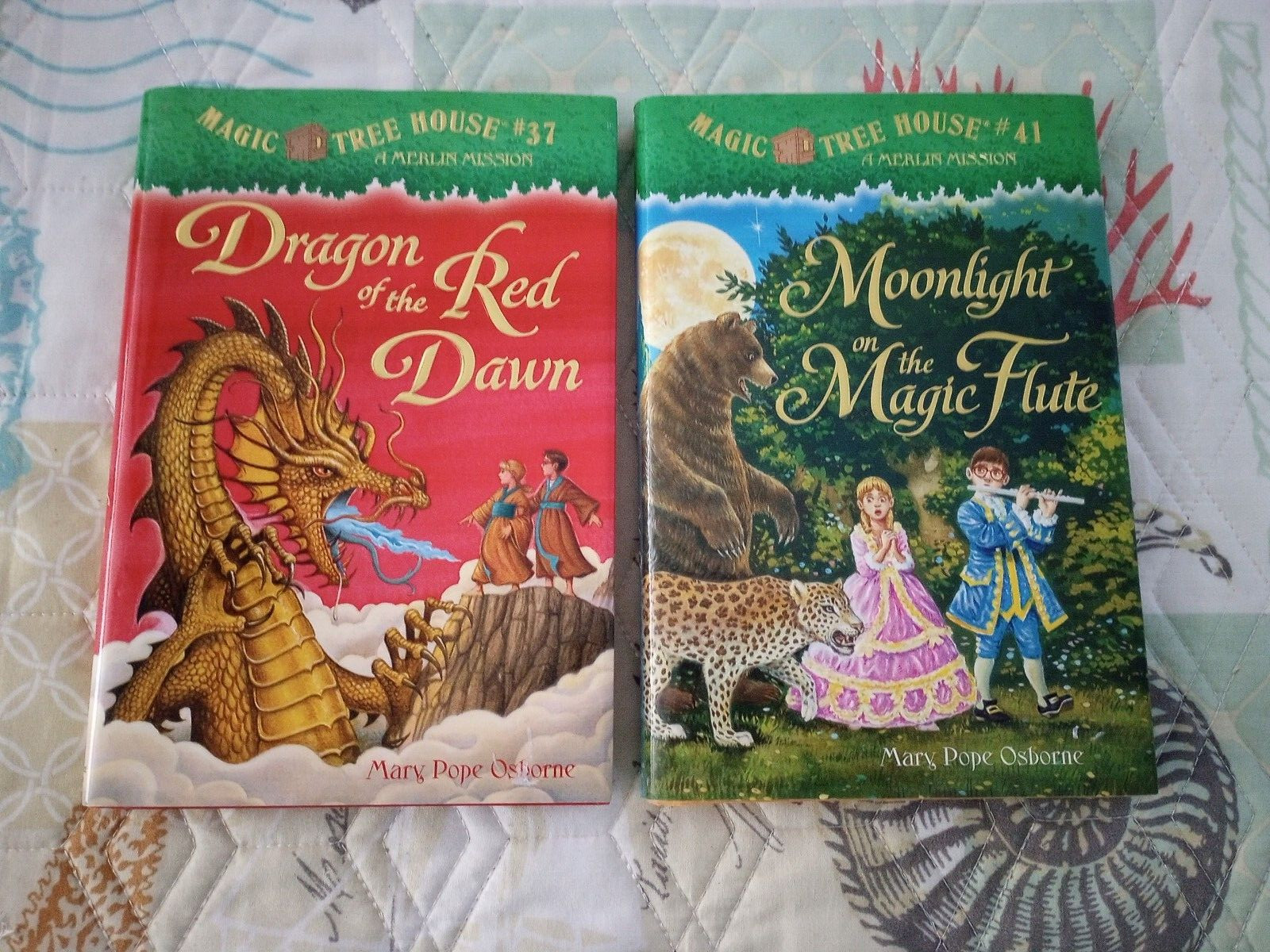 2 MAGIC TREE HOUSE BK’s/DRAGON OF THE RED DAWN/MOONLITE ON THE MAGIC FLUTE 1st E