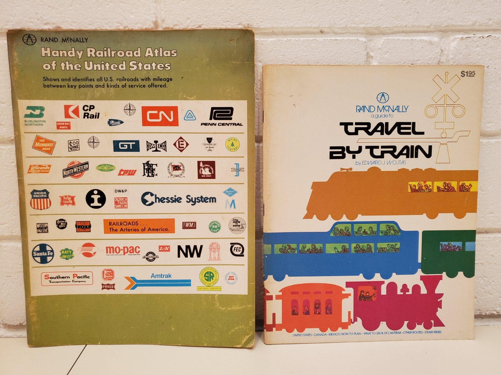 RAND McNALLY HANDY RAILROAD ATLAS OF THE UNITED STATES VINTAGE TRAINS 70s BOOK