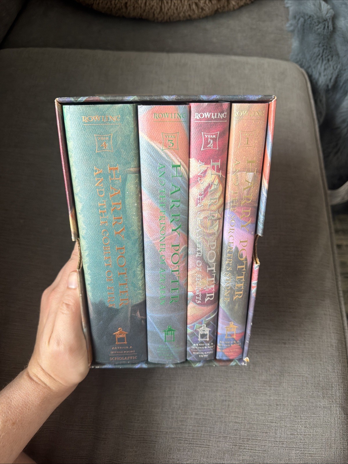 The Harry Potter Collection Books 1-4 J.K. Rowling Slipcase Box Set 3 1st Ed