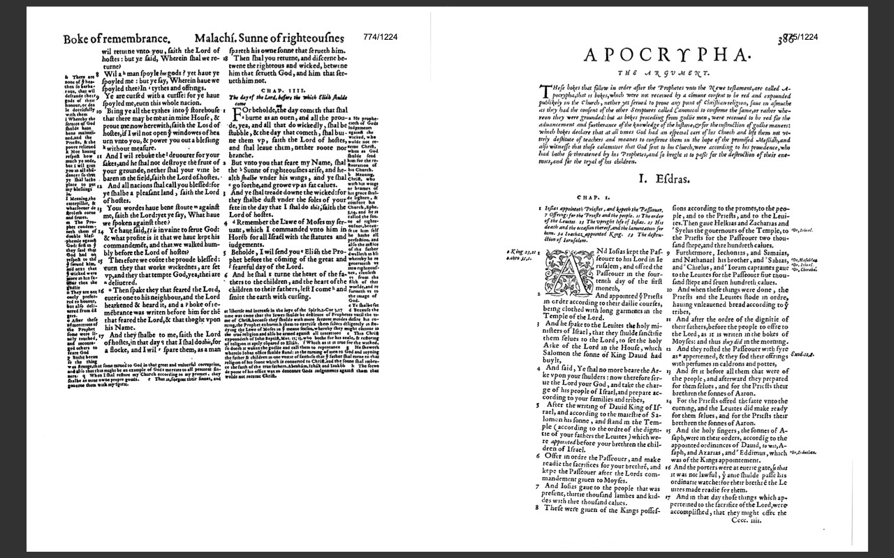 Geneva Bible 1560 Edition with Apocrypha (Scanned Original) PDF E-Book on CD-ROM