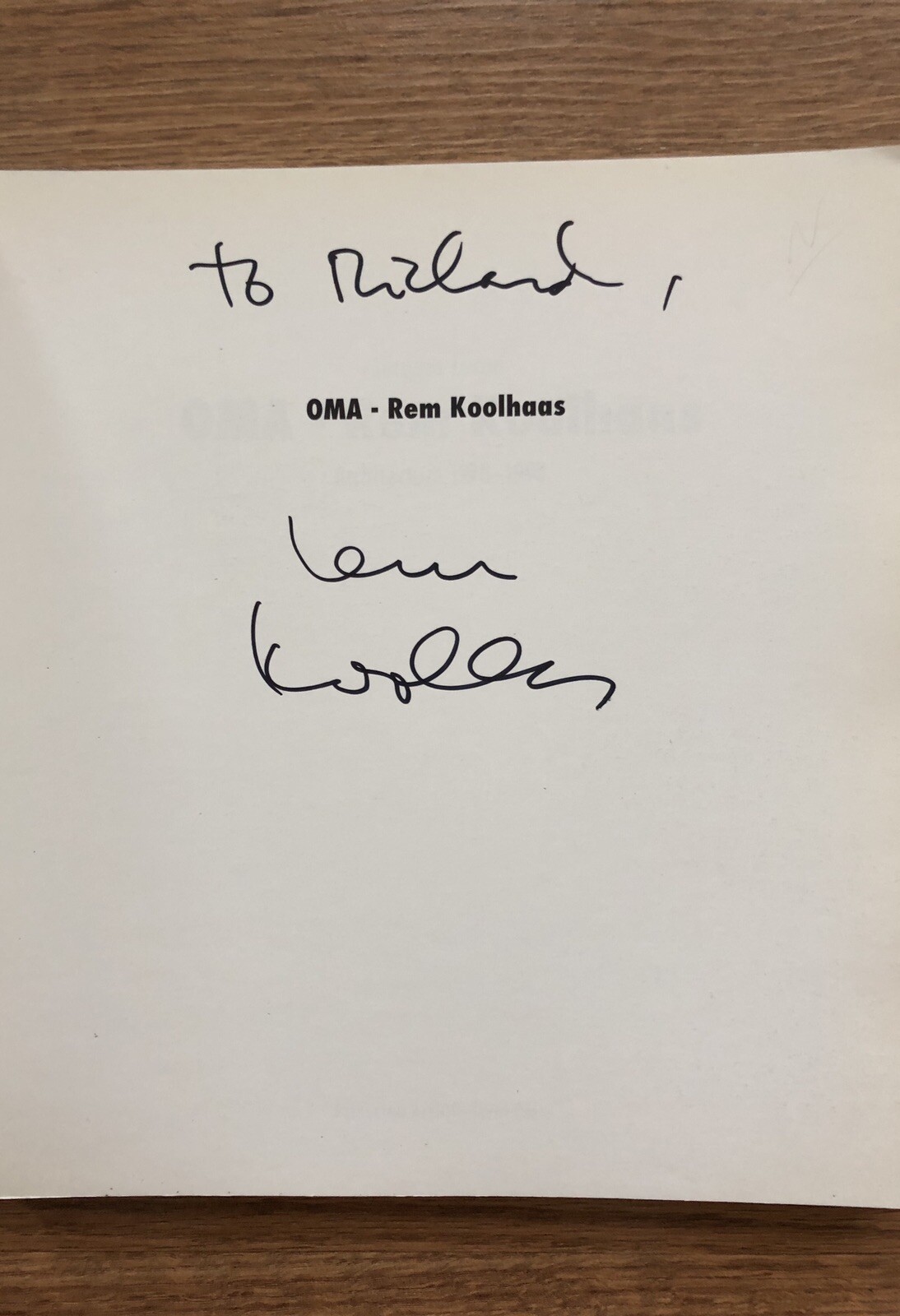 SIGNED REM KOOLHAAS! OMA ARCHITECTURE 1970-1990