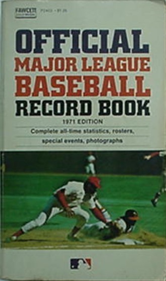 1971 OFFICIAL MAJOR LEAGUE RECORD BK (JOE MORGAN/FRANK ROBINSON WORLD SERIES CVR