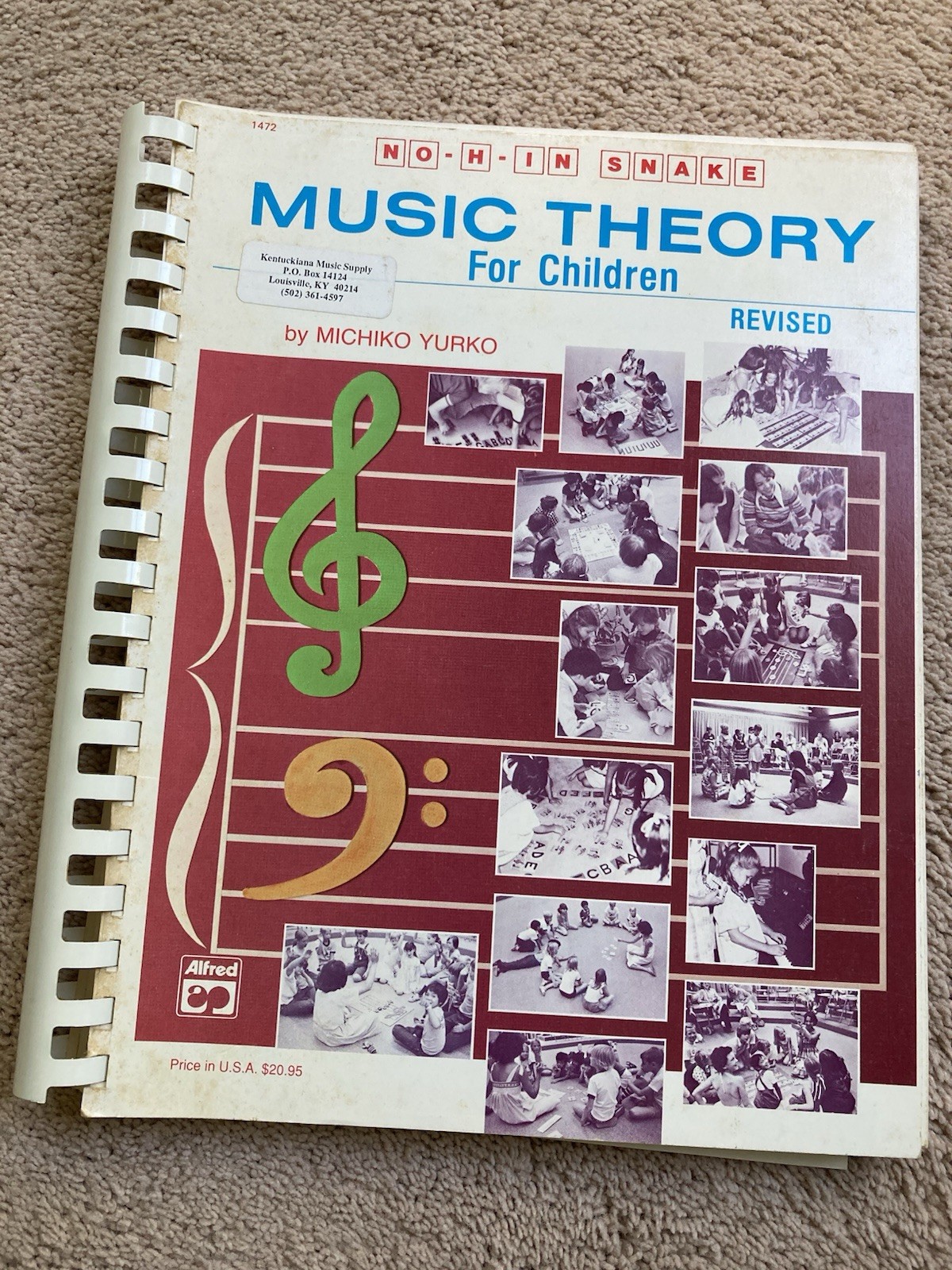 No H in Snake : Music Theory for Children, Comb Bound Book by Michiko Yurko
